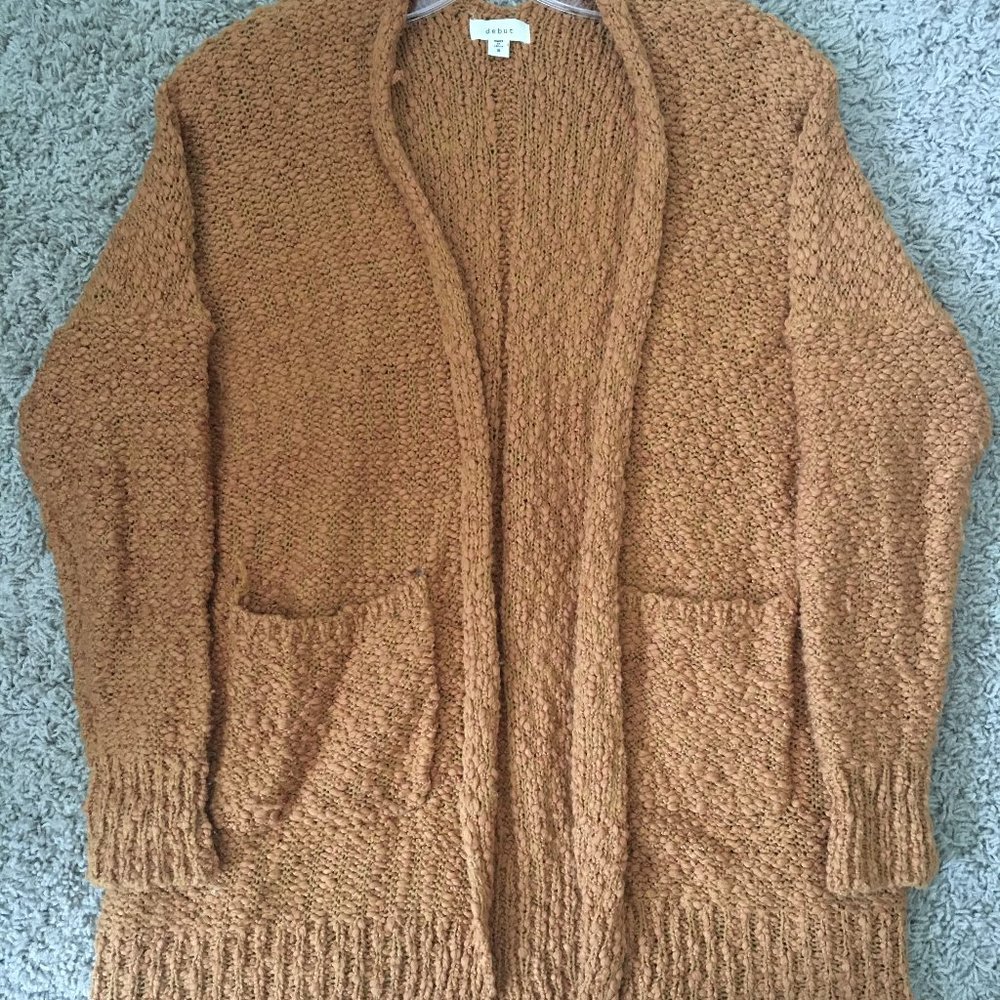 LIKE NEW Fuzzy Knit Cardigan Sweater